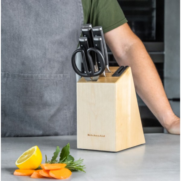 Фото - Набір ножів KitchenAid з підставкою Classic, 6 пр.  і точило (KO6PSTSNOBG)