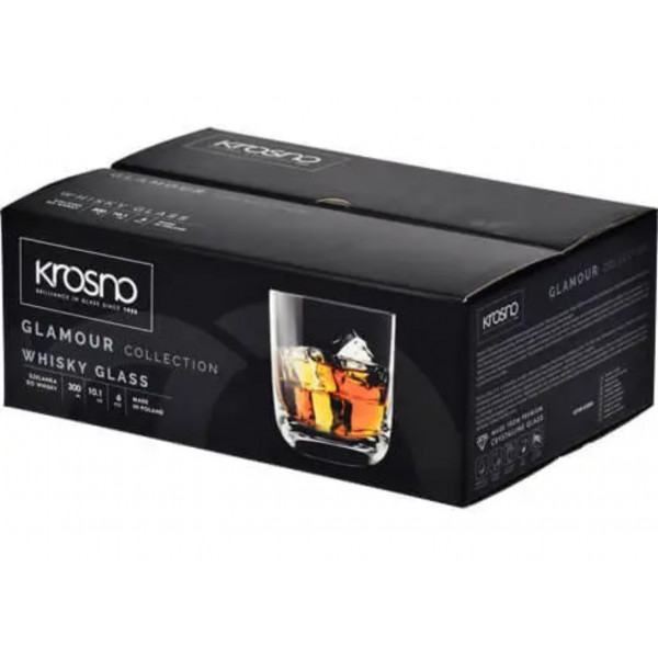 Фото - Набір склянок для віскі Krosno GLAMOUR 300 мл 6 шт. (876986