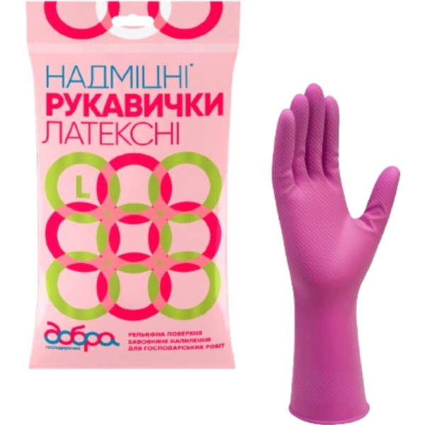 Фото - Перчатки латексные Добра господарочка сверхпрочные розмер L (4820086520058)