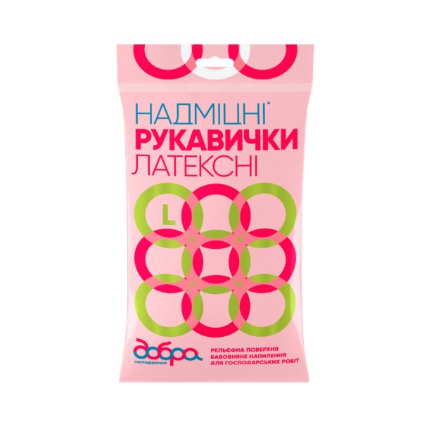 Фото - Перчатки латексные Добра господарочка сверхпрочные розмер L (4820086520058)