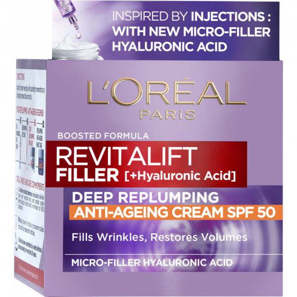 Фото - Крем для обличчя L'Oreal Paris Revitalift Filler Х3 Антивіковий SPF-50 50 мл (3600523982745)
