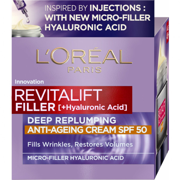 Фото - Крем для обличчя L'Oreal Paris Revitalift Filler Х3 Антивіковий SPF-50 50 мл (3600523982745)
