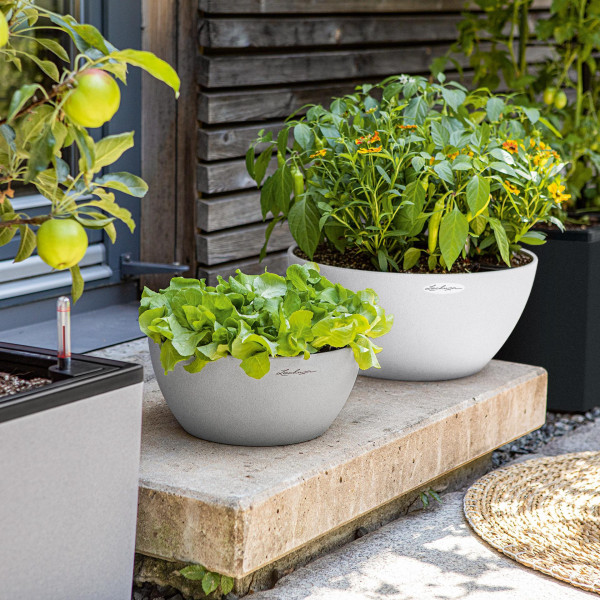 Фото - Вазон Lechuza Cubeto Stone 40 Світло-бежевий 13841