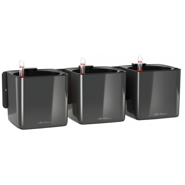 Фото - Набір кашпо Lechuza Green Wall Home Kit Glossy, 48х6х14 см, антрацит 13524