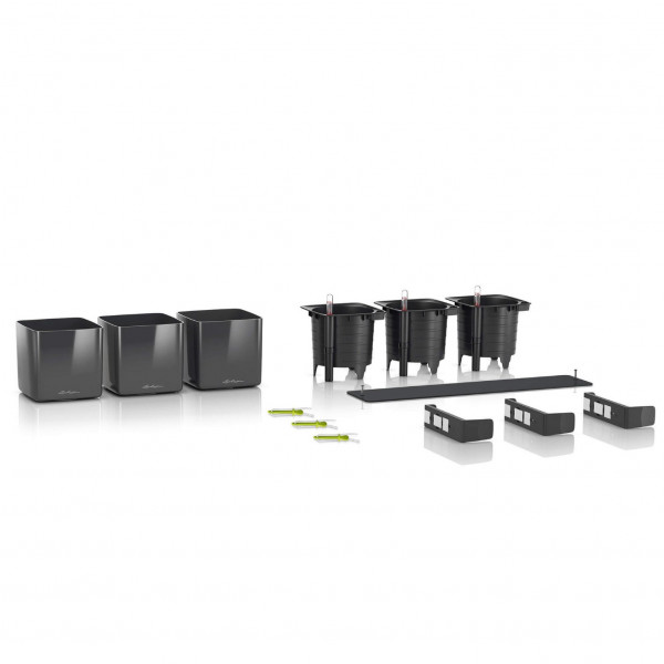 Фото - Набір кашпо Lechuza Green Wall Home Kit Glossy, 48х6х14 см, антрацит 13524