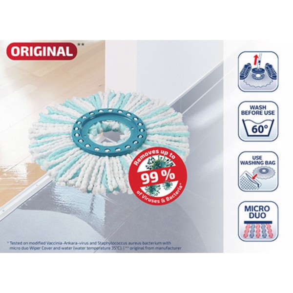 Фото - Сменная насадка на швабру Leifheit Clean Twist Disc Mop microduo (52104)