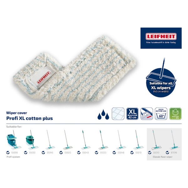 Фото - Змінна насадка на швабру Leifheit PROFI XL cotton plus (55117)