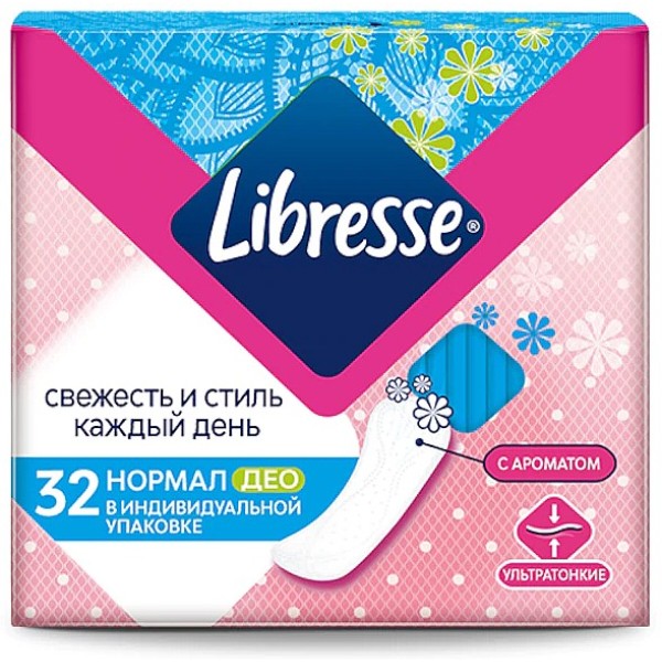 Фото - Прокладки ежедневные Libresse Daily Fresh Normal Deo 32 шт. (7322540867794)