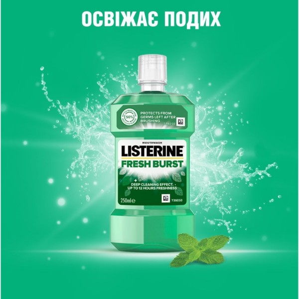Фото - Ополаскиватель для полости рта Listerine Всплеск свежести 250 мл (5010123703431)