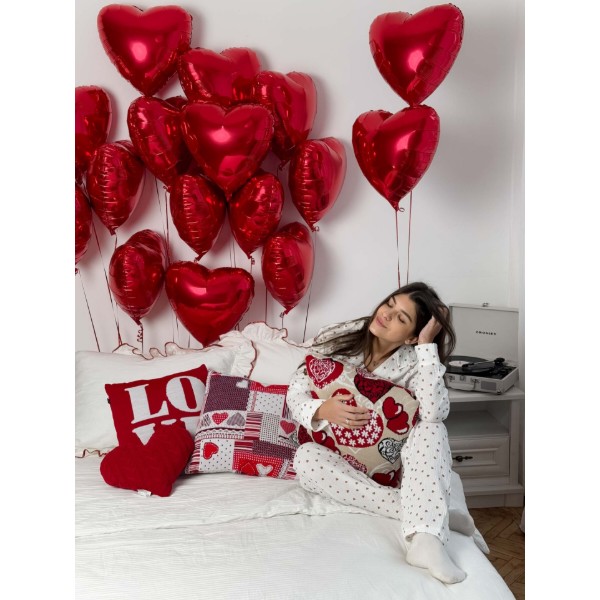 Фото - Подушка декоративная Прованс вязаная Сердца LOVE 45х45 см (039341)