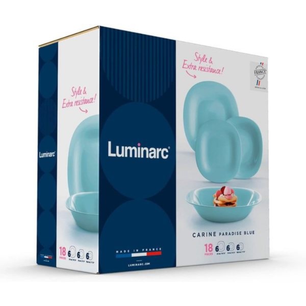 Фото - Столовий сервіз Luminarc CARINE PARADISE BLUE 18 пр. (V6222)