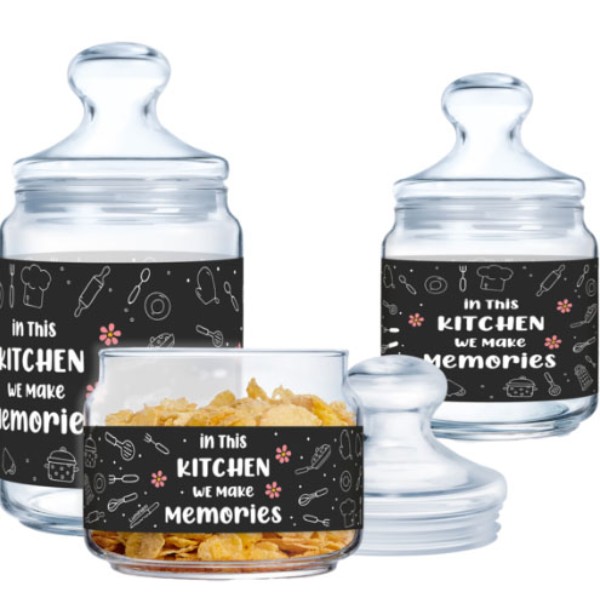 Фото - Набор емкостей для сыпучих Luminarc CLUB KITCHEN MEMORIES 3х0.5, 0.75, 1 л (X1073)