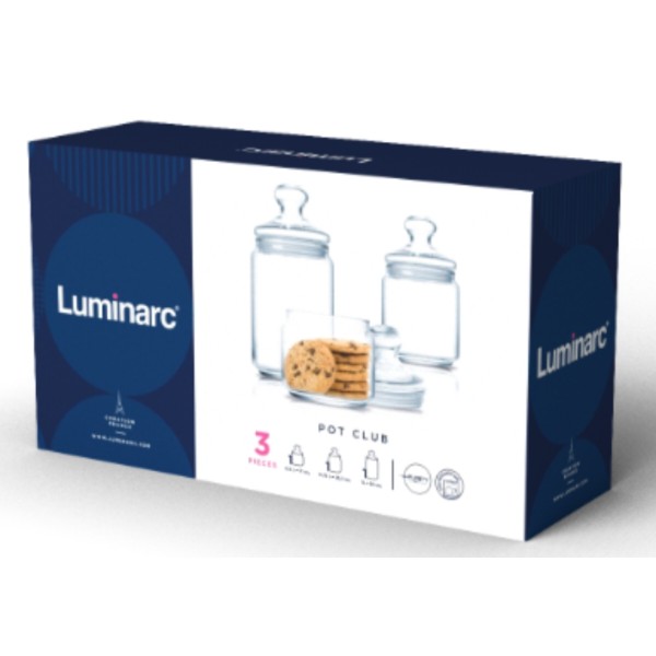 Фото - Набір ємностей для сипучих Luminarc Club 0.5, 0.75, 1 л (V3716)