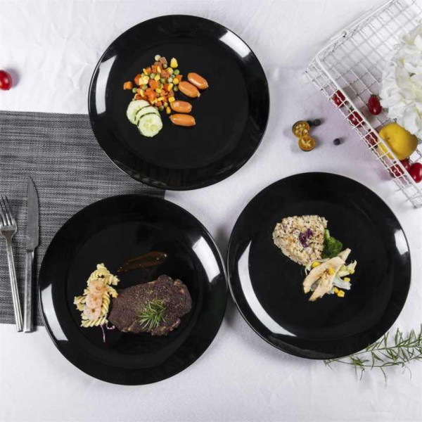 Фото - Тарілка обідня Luminarc Diwali Black 25 см (P0867)