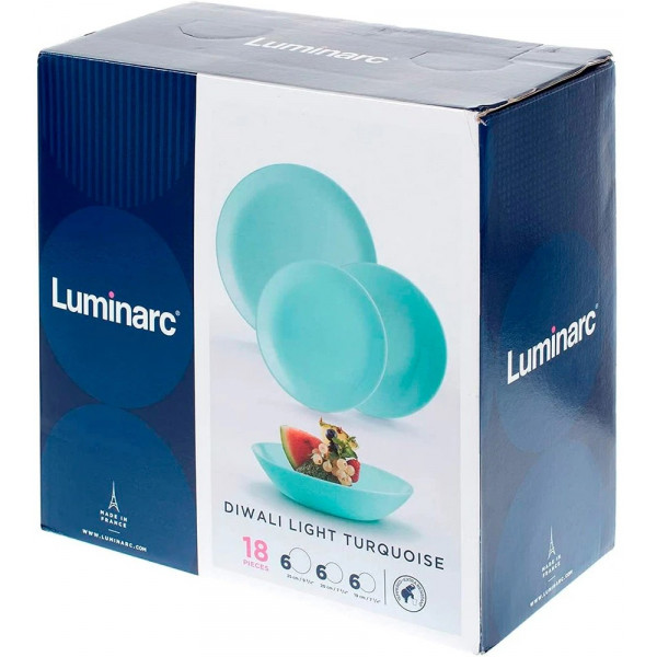 Фото - Столовий сервіз Luminarc Diwali Light Turquoise18 пр. (P2963)