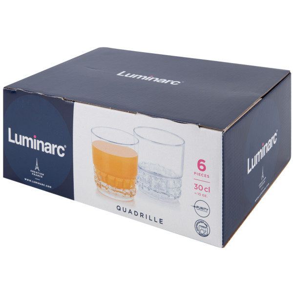 Фото - Набор стаканов Luminarc Quadrille 6x300 мл (P4788)