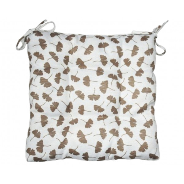 Фото - Подушка для стільця Прованс Macao гінкго бежева 40х40 см (028108)