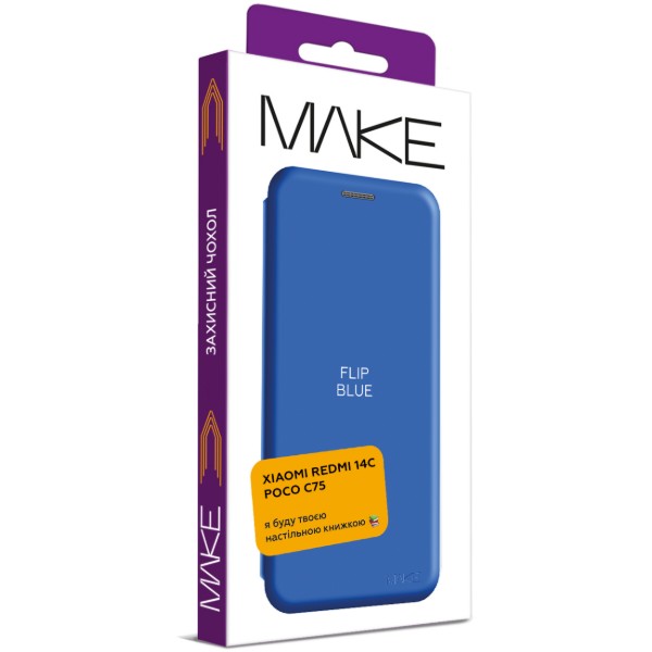 Фото - Чехол для смартфона MAKE Flip Xiaomi Redmi 14C/Poco C75 Blue (MCP-XR14C/PC75BL)