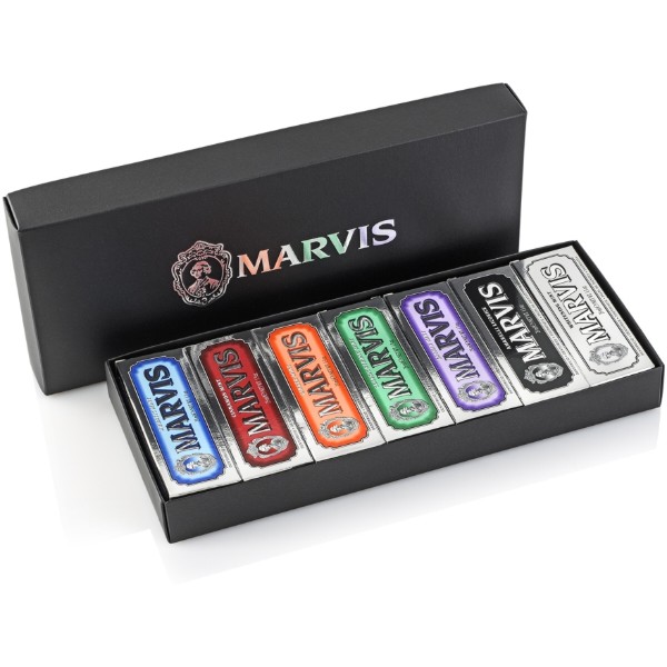 Фото - Зубна паста Marvis 7x25мл (Classic Strong, Whitening, Aquatic, Ginger, Licorice, Jasmin , Cinnamon) (8004395114665)