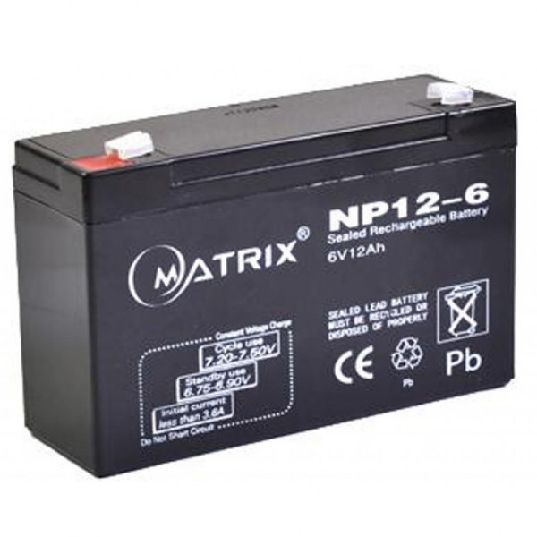 Фото - Аккумулятор для ИБП Matrix 6V 12AH (NP12-6)