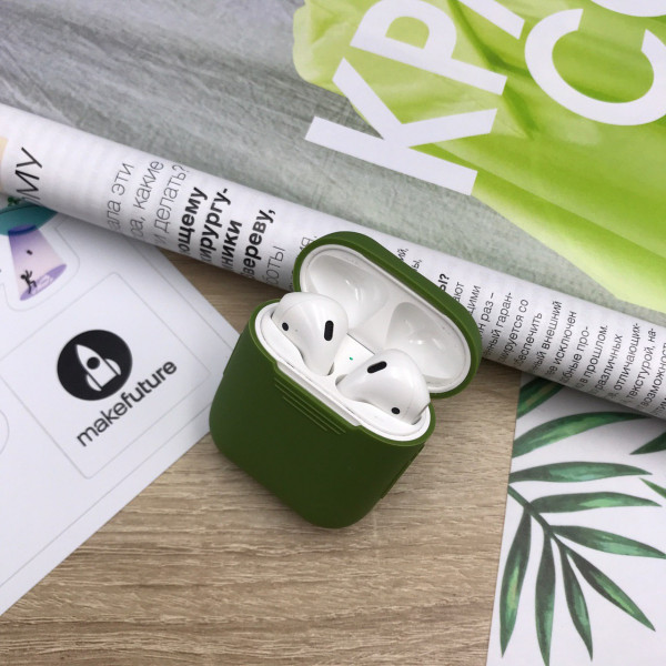Фото - Чехол для наушников MakeFuture Apple AirPods 1/2 Silicone Green (MCL-AA1/2GN)