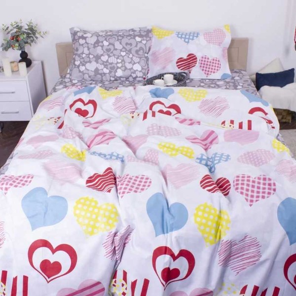 Фото - Комплект постільної білизни дитячий MirSon Бязь 17-0532 Bright hearts 110х140 (2200003782219)