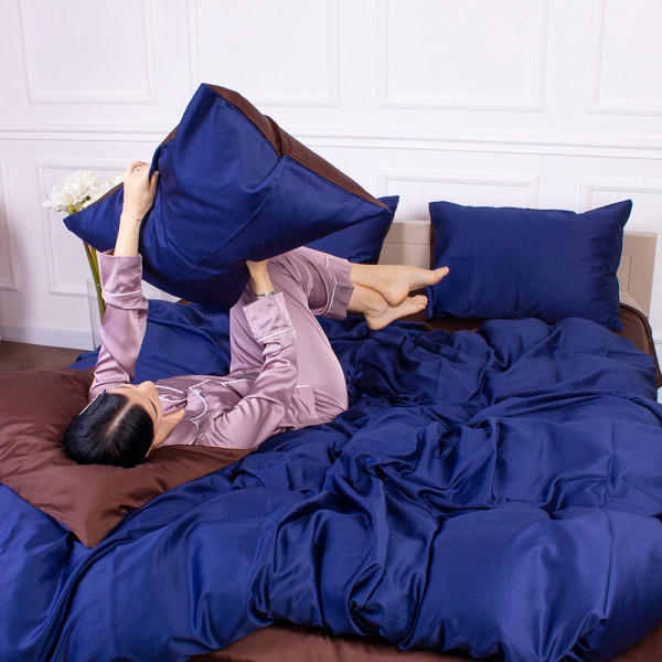 Фото - Комплект постільної білизни MirSon Сатин Azure 0211+4052 143х210 см (2200000689276)