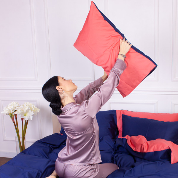 Фото - Комплект постільної білизни MirSon Сатин Delphinium 0132+4052 200х220 см (2200000688804)