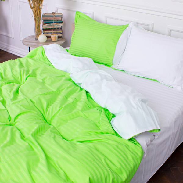 Фото - Комплект постільної білизни дитячий MirSon 110х140 Royal Soft Stripe 30-0016 + 30-0001 Priank Сатин (2200008076375)