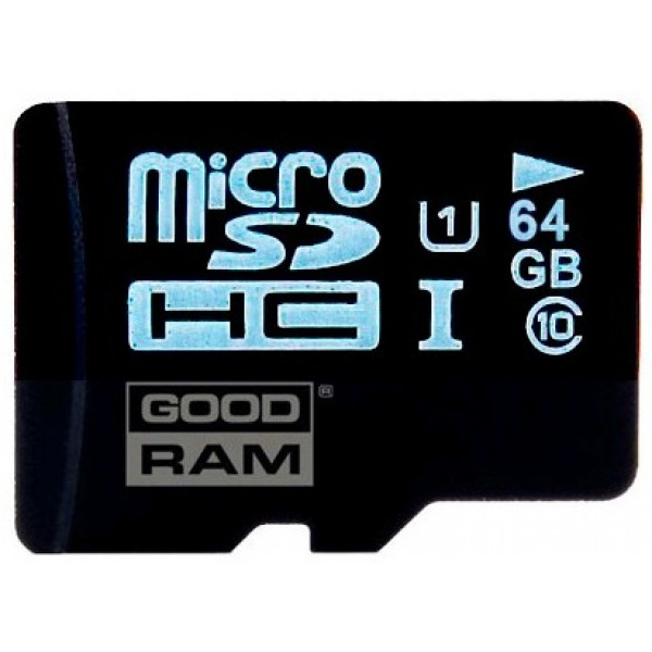 Фото - Карта пам'яті Goodram microSDHC 64GB Class 10 UHS I + adapter(M1AA-0640R11)