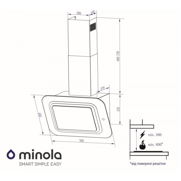 Фото - Вытяжка декоративная Minola HVS 6662 BL/I 1000 LED