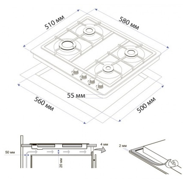 Фото - Варочная панель газовая Minola MGM 61021 BL