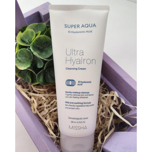 Фото - Лосьйон для зняття макіяжу Missha Super Aqua Ultra Hyalron Cleansing Cream 200 мл (8809643507233)