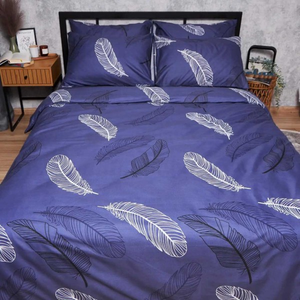 Фото - Комплект постельного белья Moon&Star Микросатин Premium Night Feathers 160х220 см нав. 4х50х70 (MS-820007968)