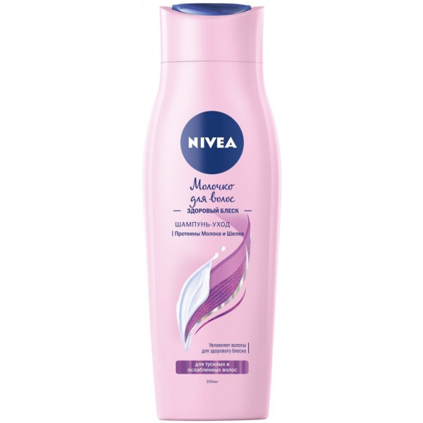Фото - Шампунь жіночий NIVEA Догляд Здоровий Блиск Молочко для волосся 250мл