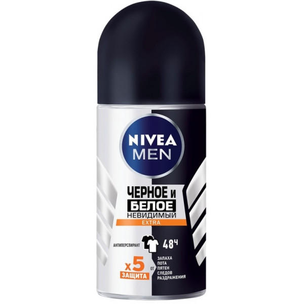 Фото - Дезодорант кульковий NIVEA антіперсп Чорне і біле Невидимий Extra 50мл Фото - Дезодорант кульковий NIVEA антіперсп Чорне і біле Невидимий Extra 50мл
