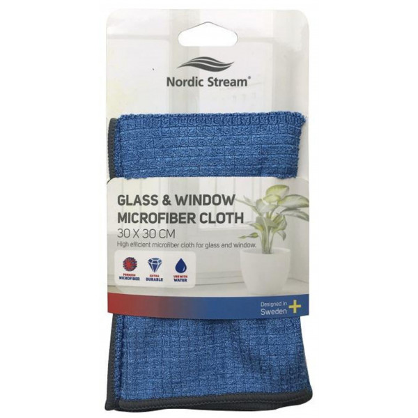 Фото - Серветка побутова Nordic Stream для миття дзеркал скла бокалів та столового скла (15353)