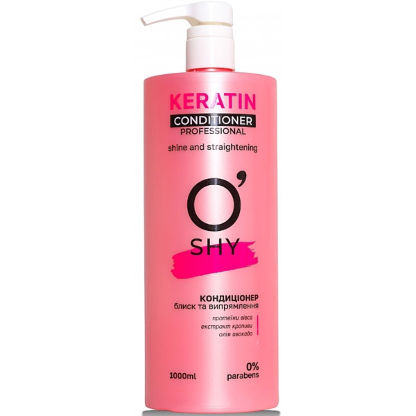 Фото - Бальзам для волосся O'Shy Keratin Professiona Блиск та випрямлення 1 л (4820195508695)