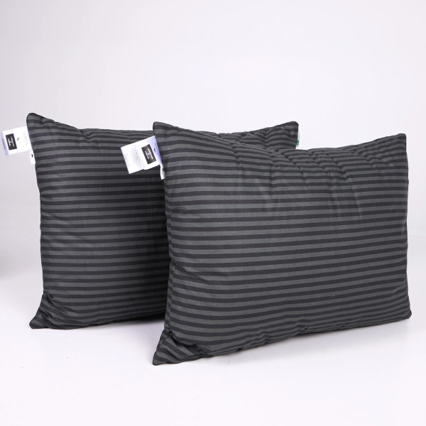 Фото - Подушка стандартна MirSon бамбукова №0114 Сolor Fun Line 17-0611 Stripe Black Bamboo середня 50х70 см (2200010864366)
