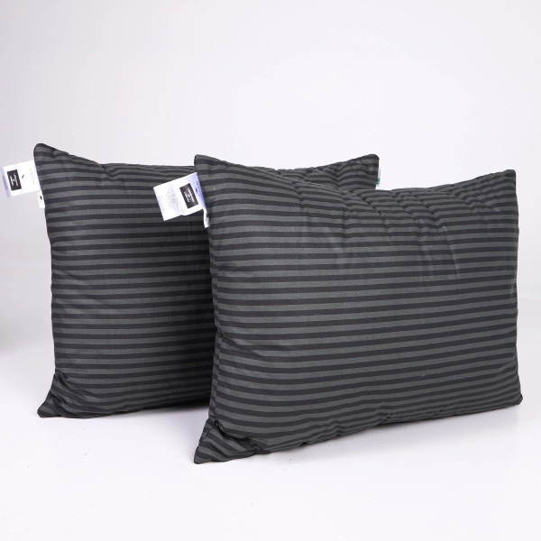 Фото - Подушка стандартна MirSon №0111 Сolor Fun Line 17-0611 Stripe Black Thinsulate 50х70 см (2200010863437)