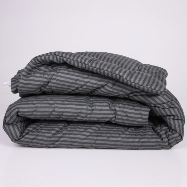 Фото - Одеяло летнее двуспальное евро MirSon антиаллергенное №142 Сolor Fun Line 17-0611 Stripe Black EcoSilk 200х220 + нав. 2 шт. (2200010854046)