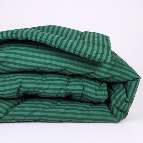 Фото - Ковдра демісезонна полуторна MirSon №134 Сolor Fun Line 17-0612 Stripe Emerald Вовна 140х205 см +нав 2 шт. (2200010858471)