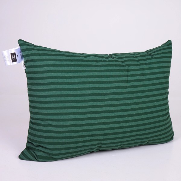 Фото - Подушка стандартная MirSon шелковая №0108 Сolor Fun Line 17-0612 Stripe Emerald Silk средняя 50х70 (2200010864878)