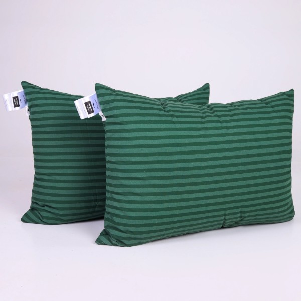 Фото - Подушка стандартная MirSon шелковая №0108 Сolor Fun Line 17-0612 Stripe Emerald Silk средняя 50х70 (2200010864878)