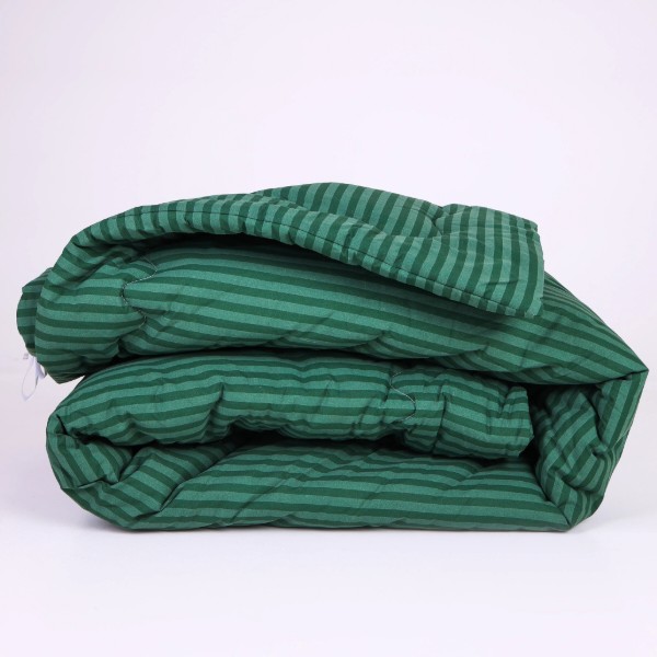 Фото - Ковдра демісезонна полуторна MirSon №134 Сolor Fun Line 17-0612 Stripe Emerald Вовна 140х205 см +нав 2 шт. (2200010858471)