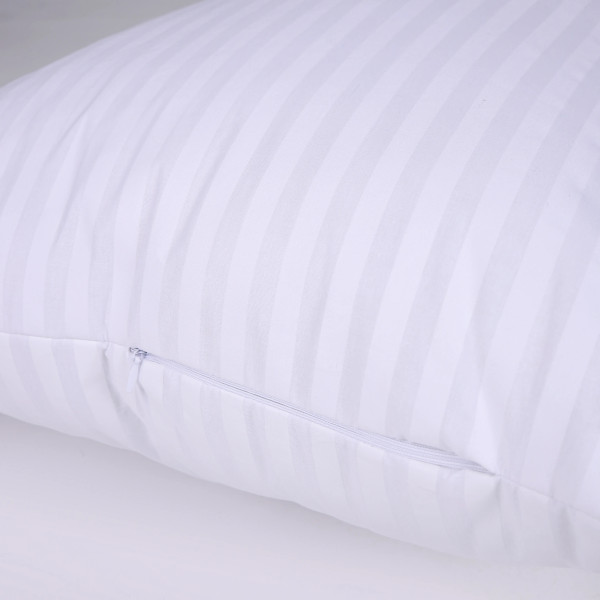 Фото - Подушка стандартна MirSon шовкова №0126 Сolor Fun Line 17-0605 Stripe White Silk середня 50х70 (2200010864939)