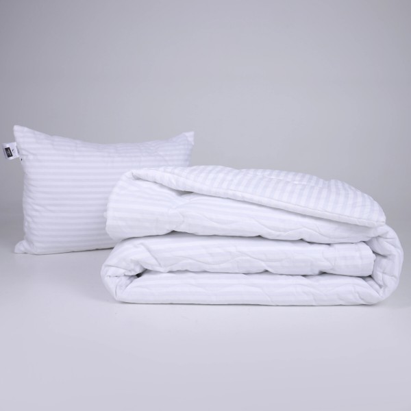 Фото - Одеяло летнее двуспальное евро MirSon антиаллергенное №169 Сolor Fun Line 17-0605 Stripe White EcoSilk 220х240 + нав. 2 шт. (2200010854251)