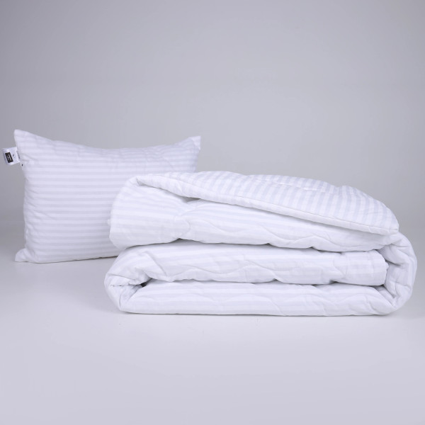 Фото - Одеяло демисезонное двуспальное евро MirSon №188 Сolor Fun Line 17-0605 Stripe White Шерсть 220х240 см +нав 2 шт. (2200010858617)
