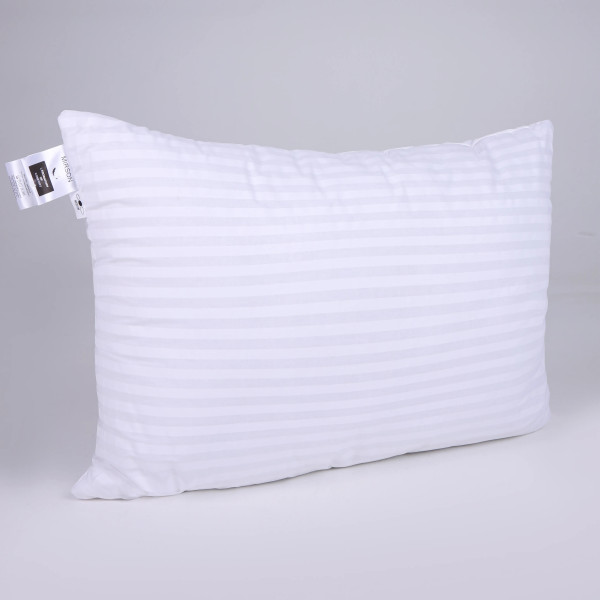 Фото - Подушка стандартна MirSon шовкова №0126 Сolor Fun Line 17-0605 Stripe White Silk середня 50х70 (2200010864939)