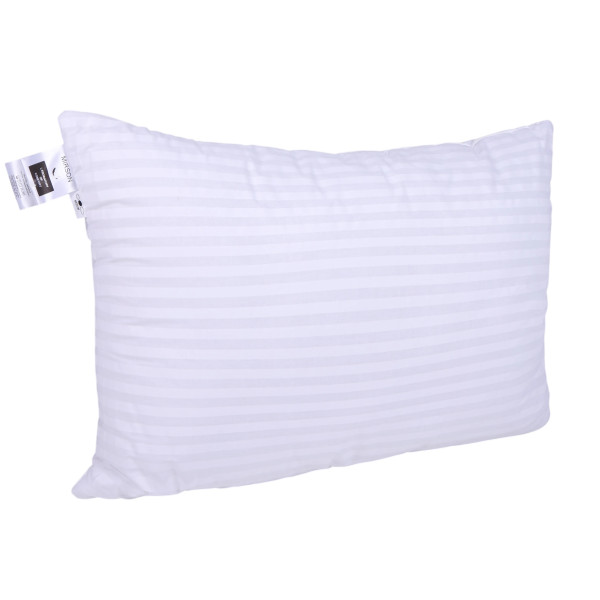 Фото - Подушка стандартна MirSon шовкова №0126 Сolor Fun Line 17-0605 Stripe White Silk середня 50х70 (2200010864939)